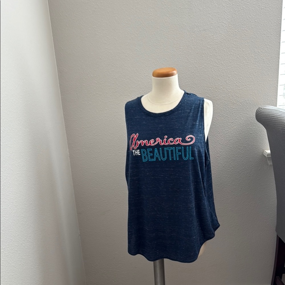 America the Beautiful Navy Tank Top